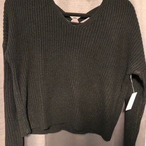 Black sweater with back cut-out